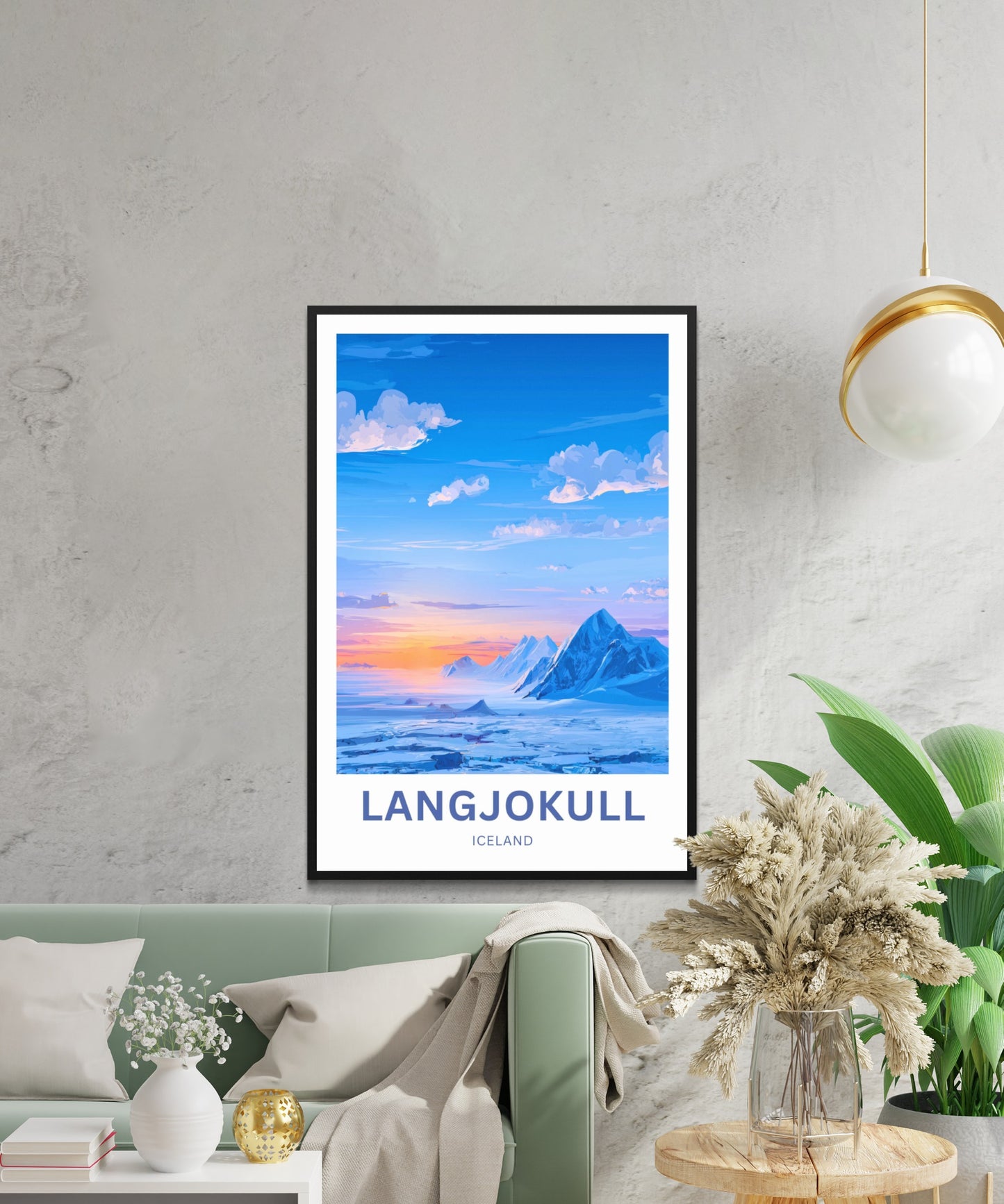 Langjökull Travel Poster - Mesmerizing Glacier of Iceland