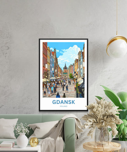 Gdańsk  Travel Poster - Market Street Parade