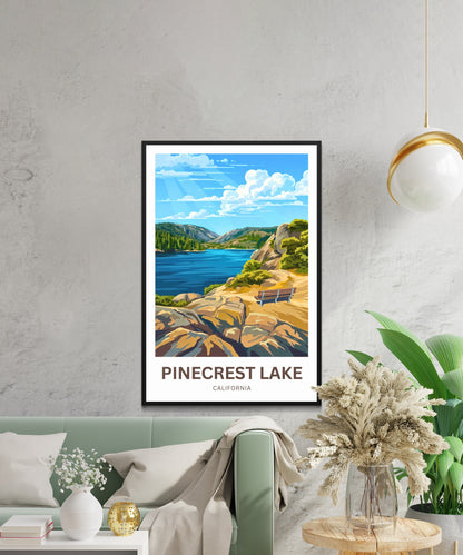 Pinecrest Lake Travel Poster - Into the Sierra Calm