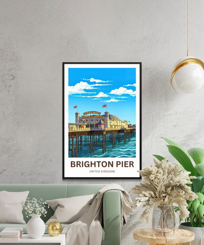 Brighton Pier Travel Poster - Golden Hour