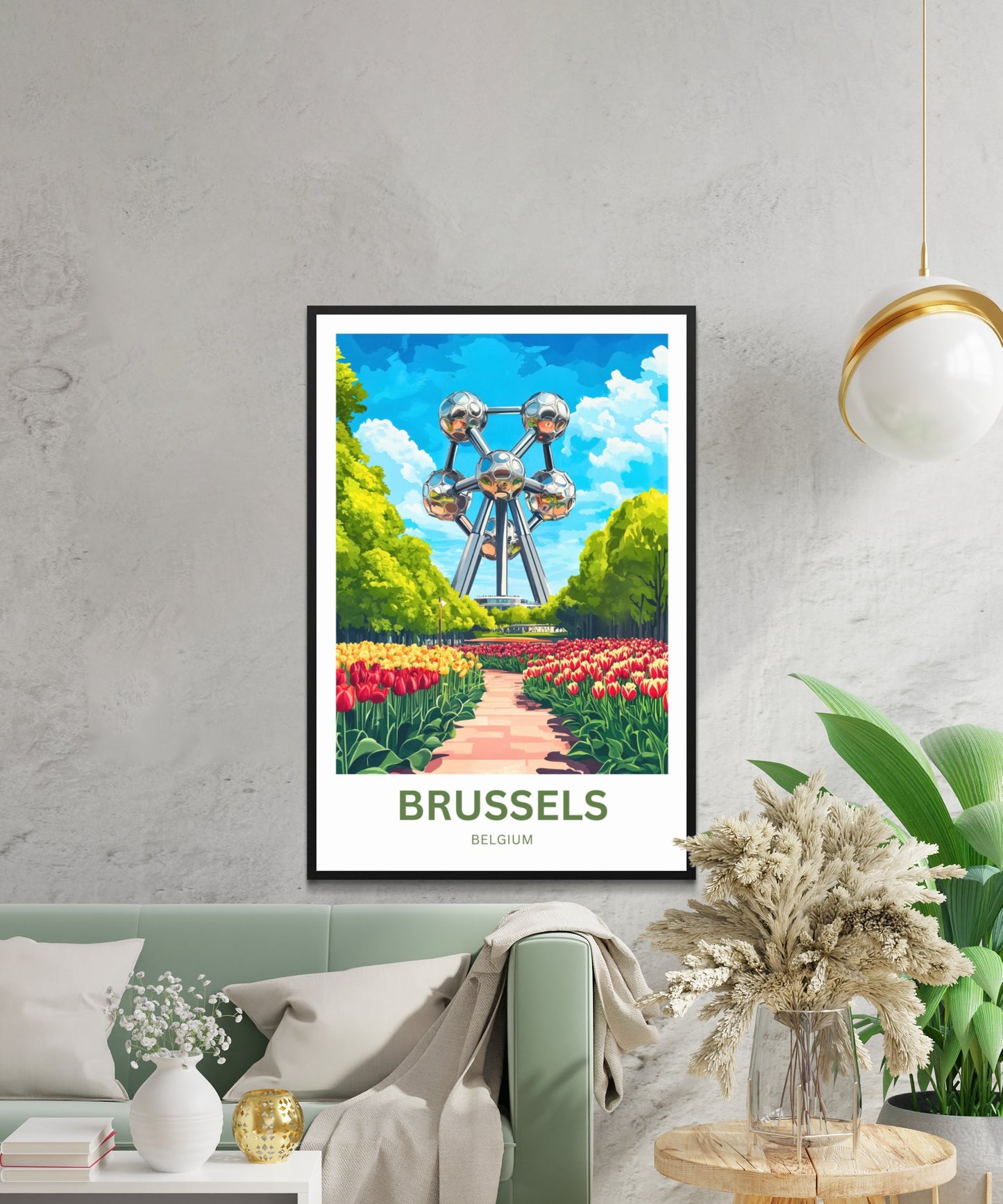 Brussels Travel Poster- Atomium Attraction in Belgium