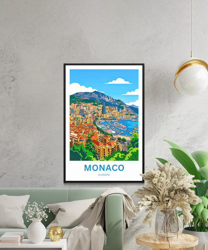 Monaco  Travel Poster - Iconic Coastline