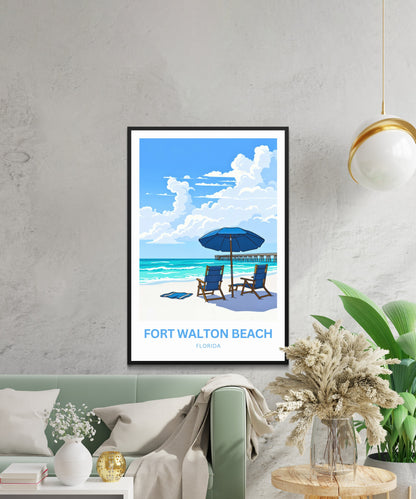 Fort Walton Beach Travel Poster - Coastal Paradise Found