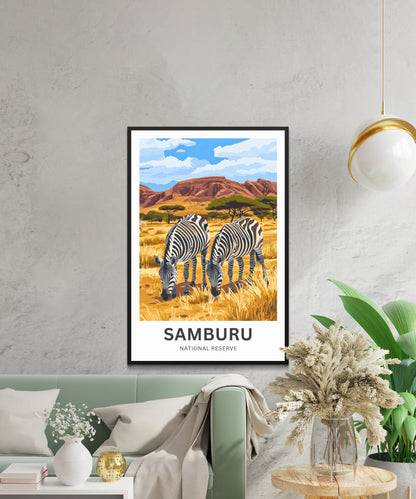 Samburu National Reserve Travel Poster - Africa's Untamed