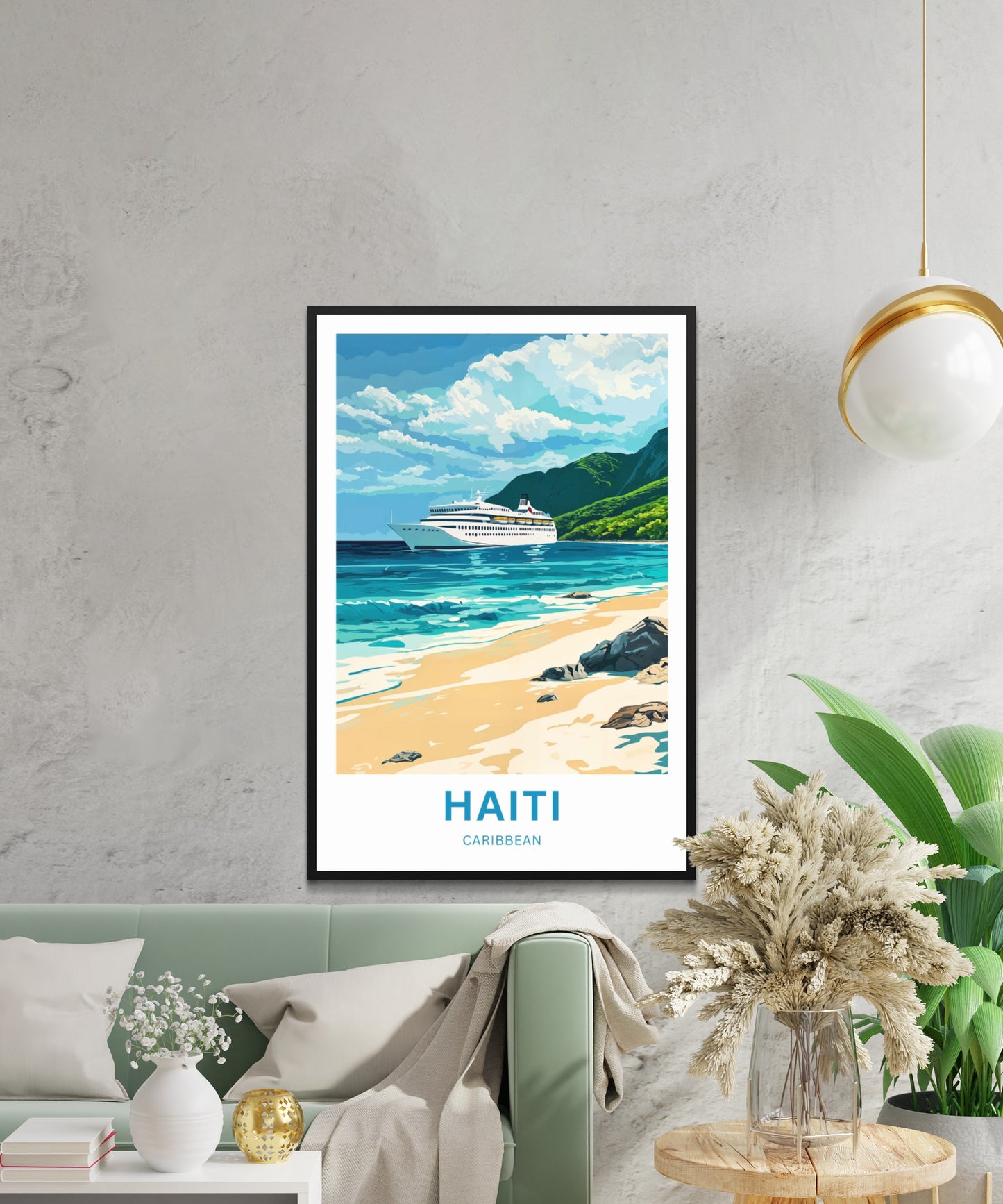 Haiti Travel Poster - Sailing to Haitian Shores