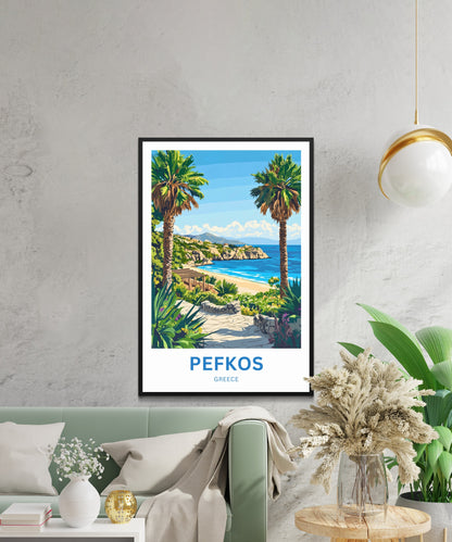 Pefkos Travel Poster - Rhodes Paradise