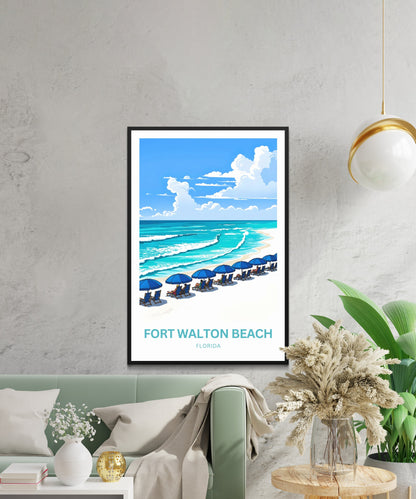 Fort Walton Beach Travel Poster - Sunsets & Sea Breezes