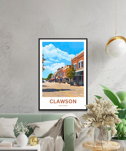 Clawson Travel Poster - Meet Me on Main Street – Clawson Charm