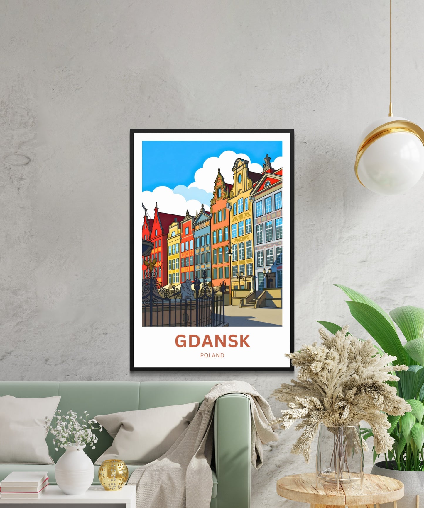 Gdańsk  Travel Poster - Captivating Townhouses View