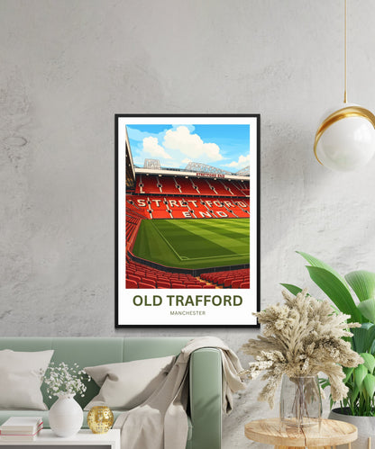 Old Trafford Travel Poster- Home of the Reds