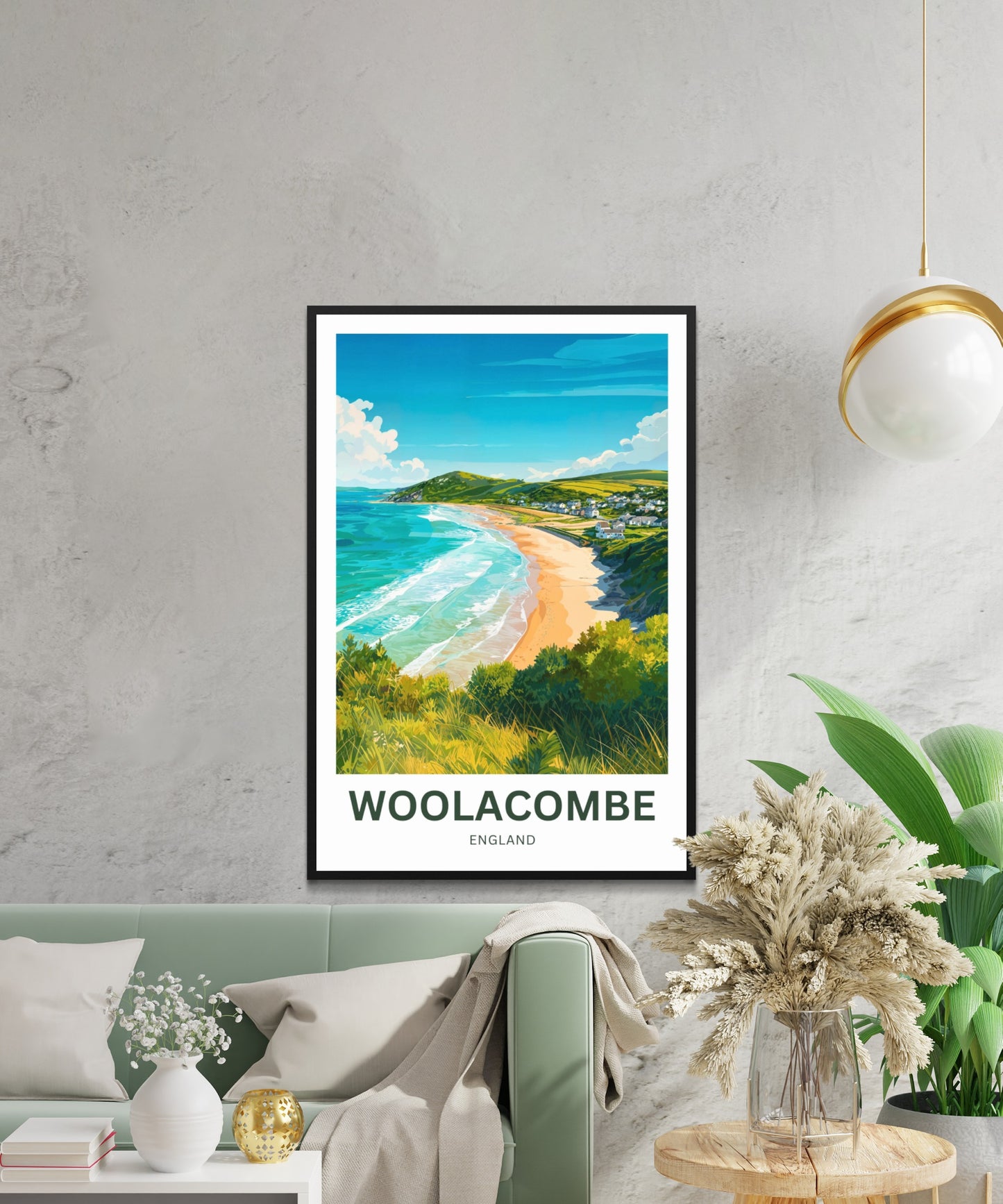 Woolacombe Travel Poster - Charming Seaside Village