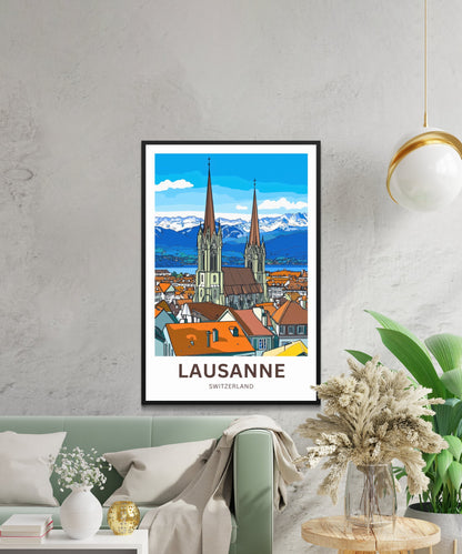 Lausanne Travel Poster- City of Culture & Charm