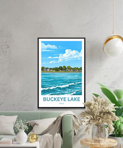 Buckeye Lake Travel Poster -  Serene Ohio