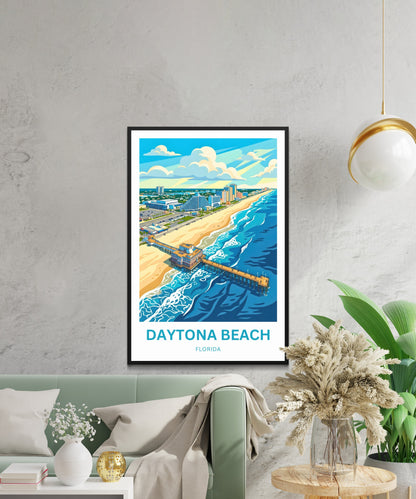 Daytona Beach, Florida Travel Poster - Boardwalk