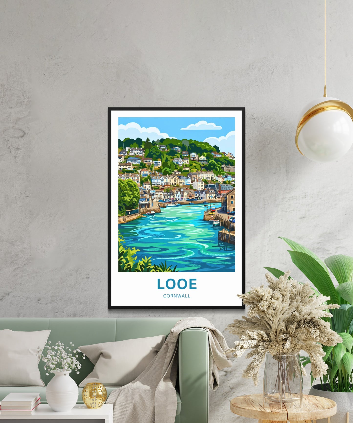 Looe, Cornwall Travel Poster - Seaside Calm