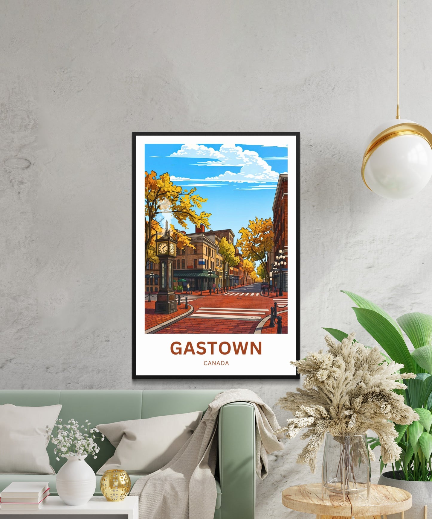 Gastown Travel Poster - Steam Clock Vancouver