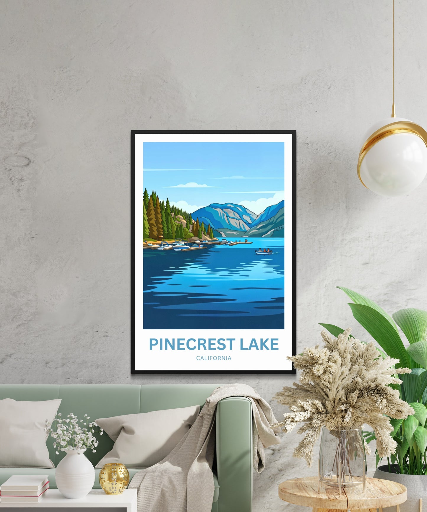 Pinecrest Lake Travel Poster - Alpine Blue Escape