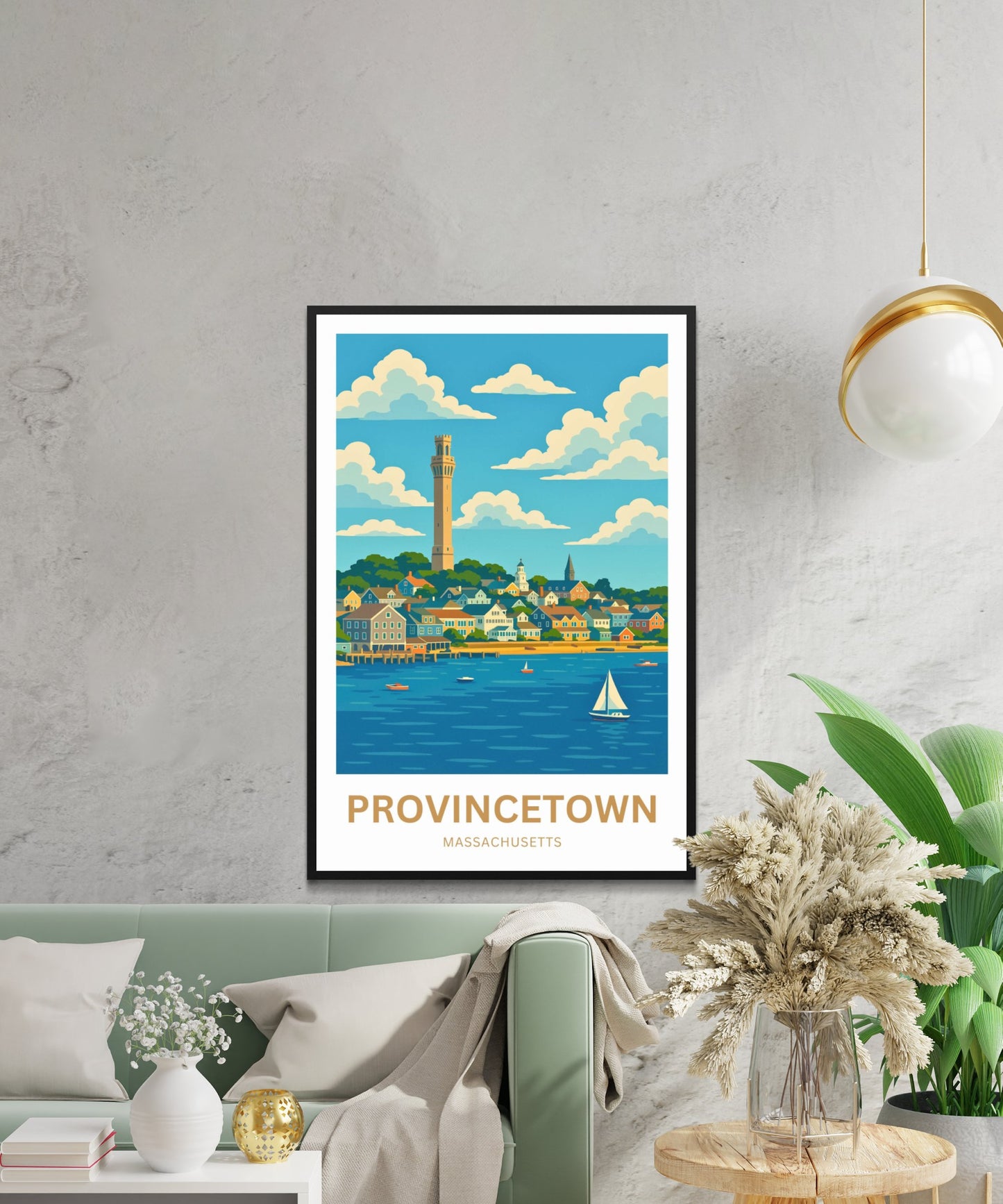 Provincetown Travel Poster- Pilgrim Monument Views