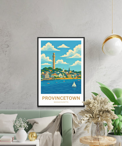 Provincetown Travel Poster- Pilgrim Monument Views