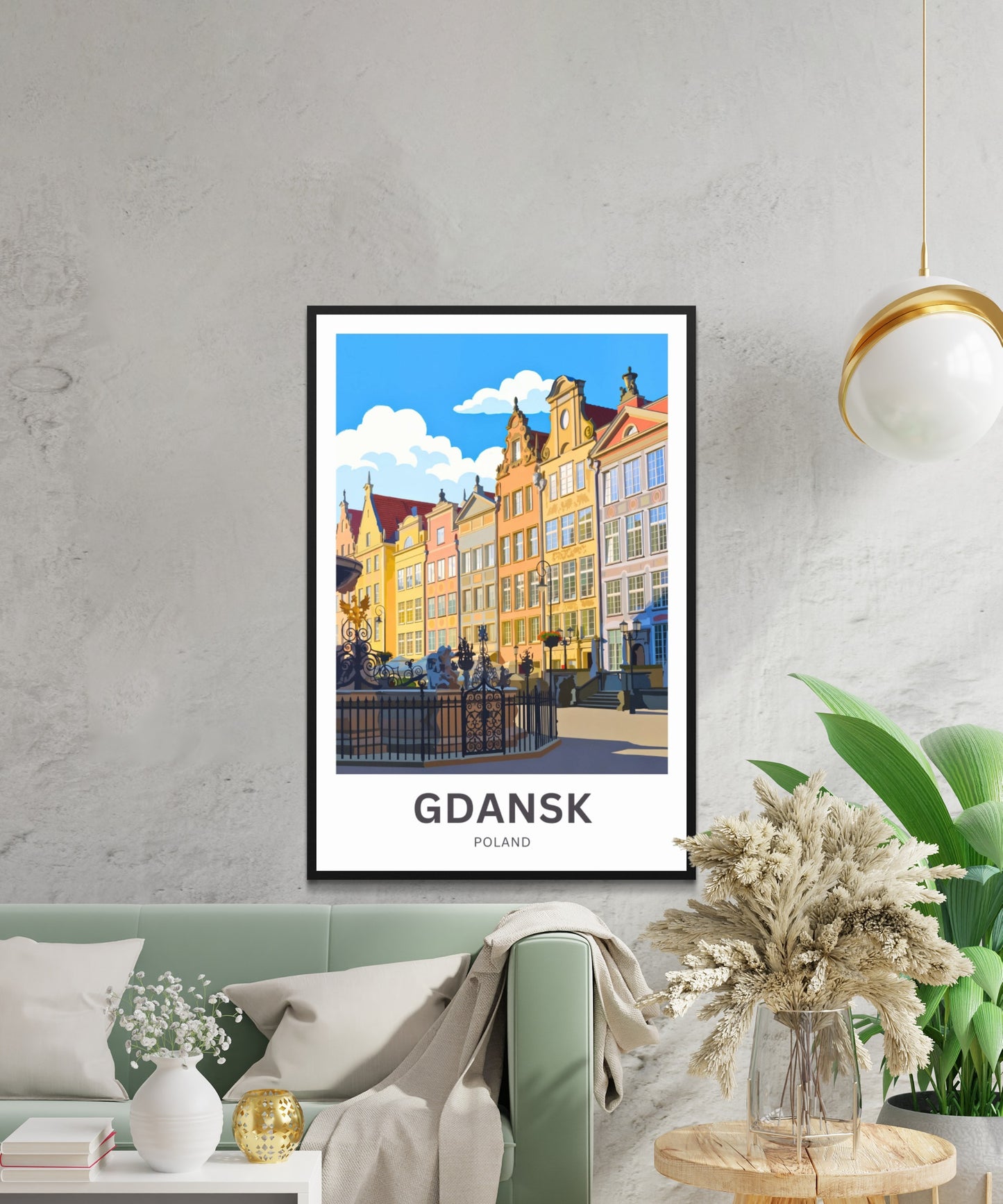 Gdańsk  Travel Poster - Captivating Pastel Facades
