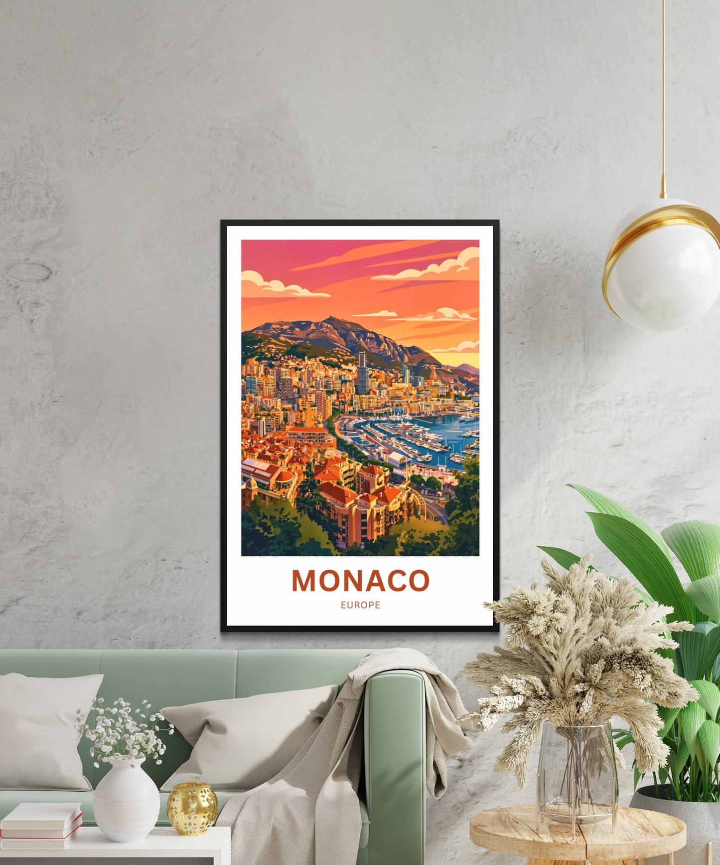 Monaco  Travel Poster - Sunset View
