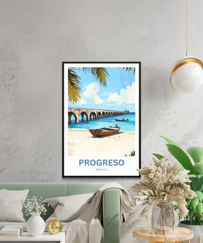 Progreso Travel Poster -  Breezes of Mexico