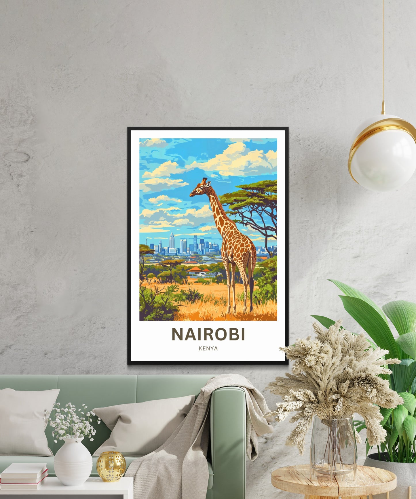 Nairobi Travel Poster - Captivating Zebra and City