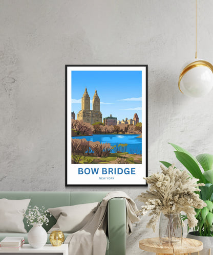 Central Park Bow Bridge  Travel Poster - New York Serene View