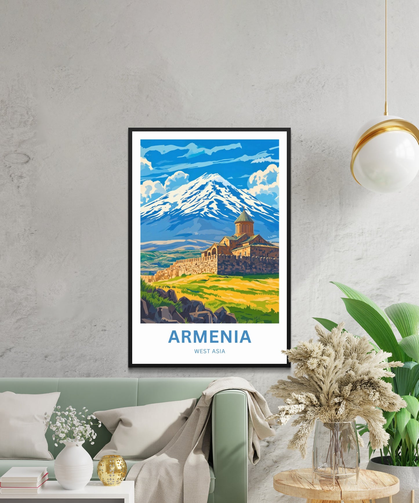 Armenia Travel Poster - Echoes of Ararat and Monasteries in the Mountains