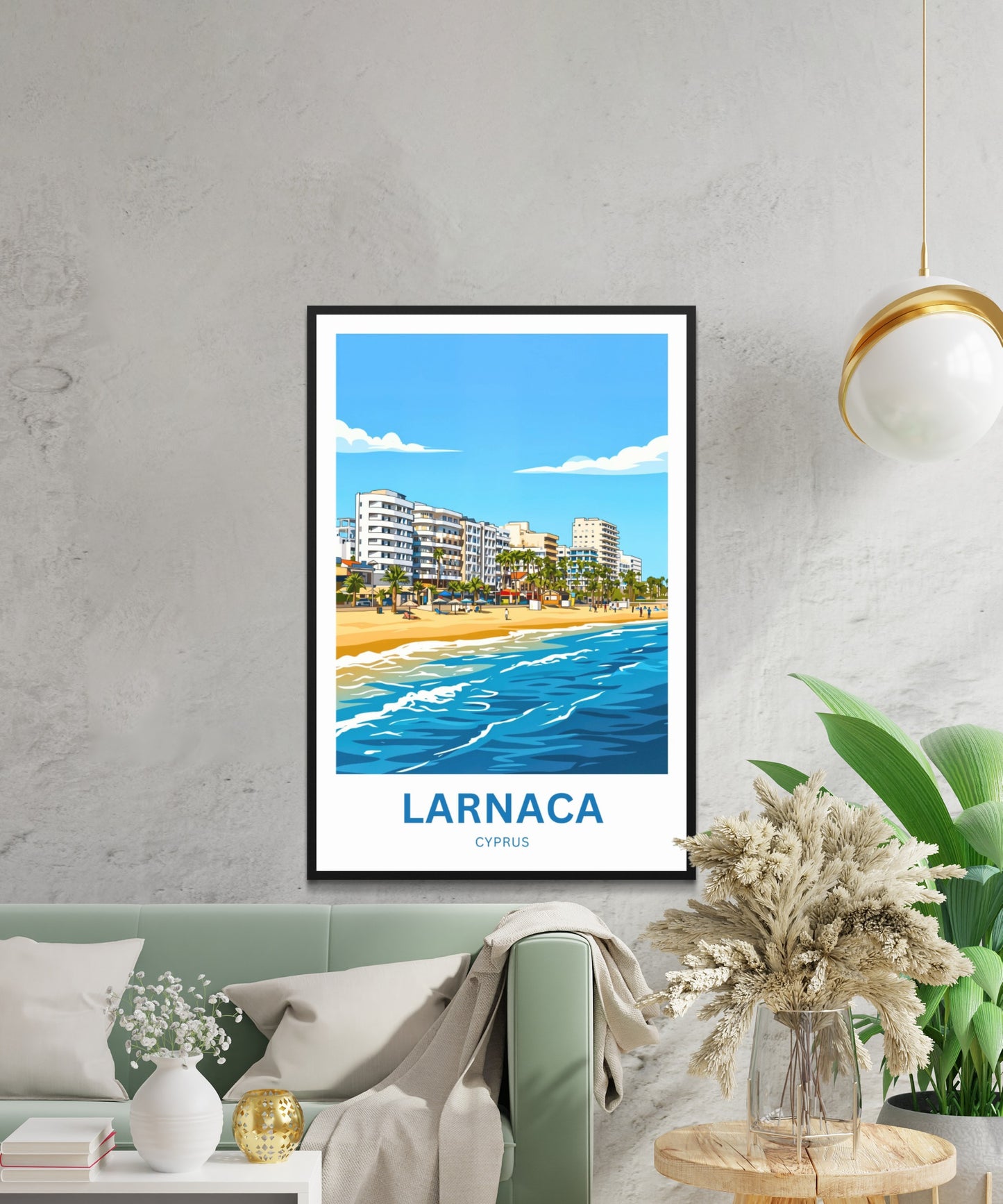 Larnaca Travel Poster - Cyprus Seaside