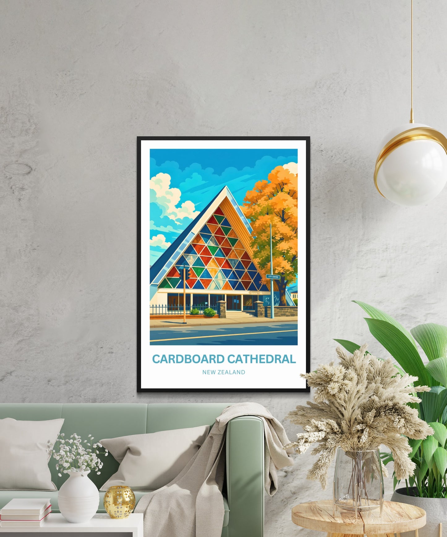 Cardboard Cathedral Travel Poster - Shigeru Ban's Masterpiece