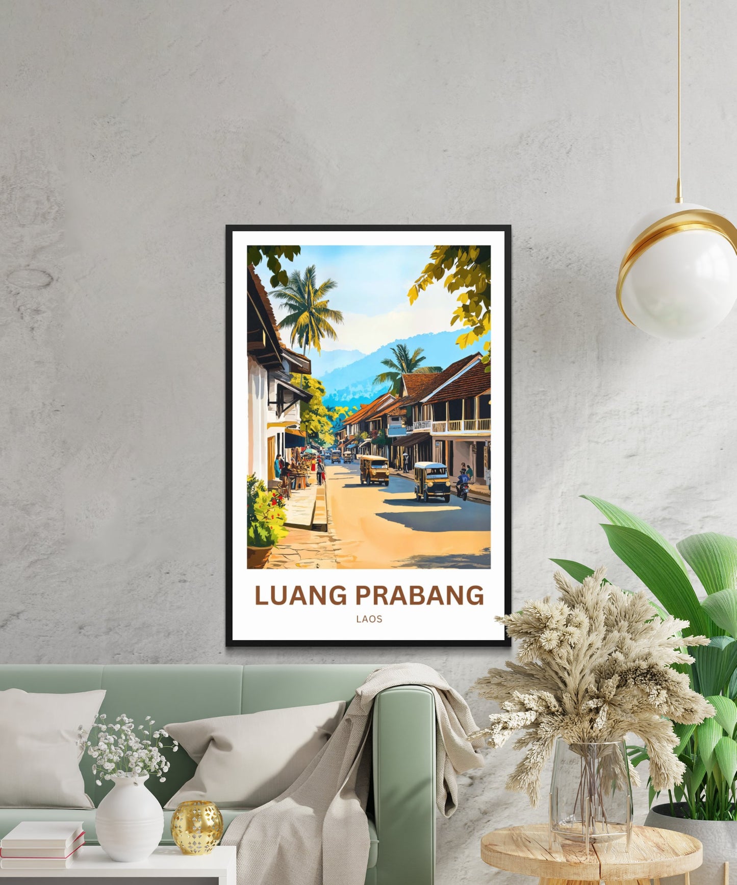 Luang Prabang Travel Poster - Captivating Street of Laos