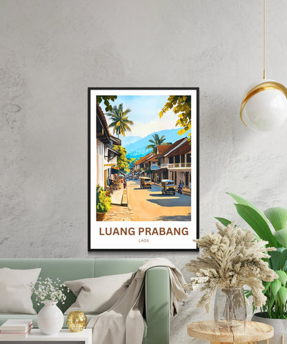 Luang Prabang Travel Poster - Captivating Street of Laos