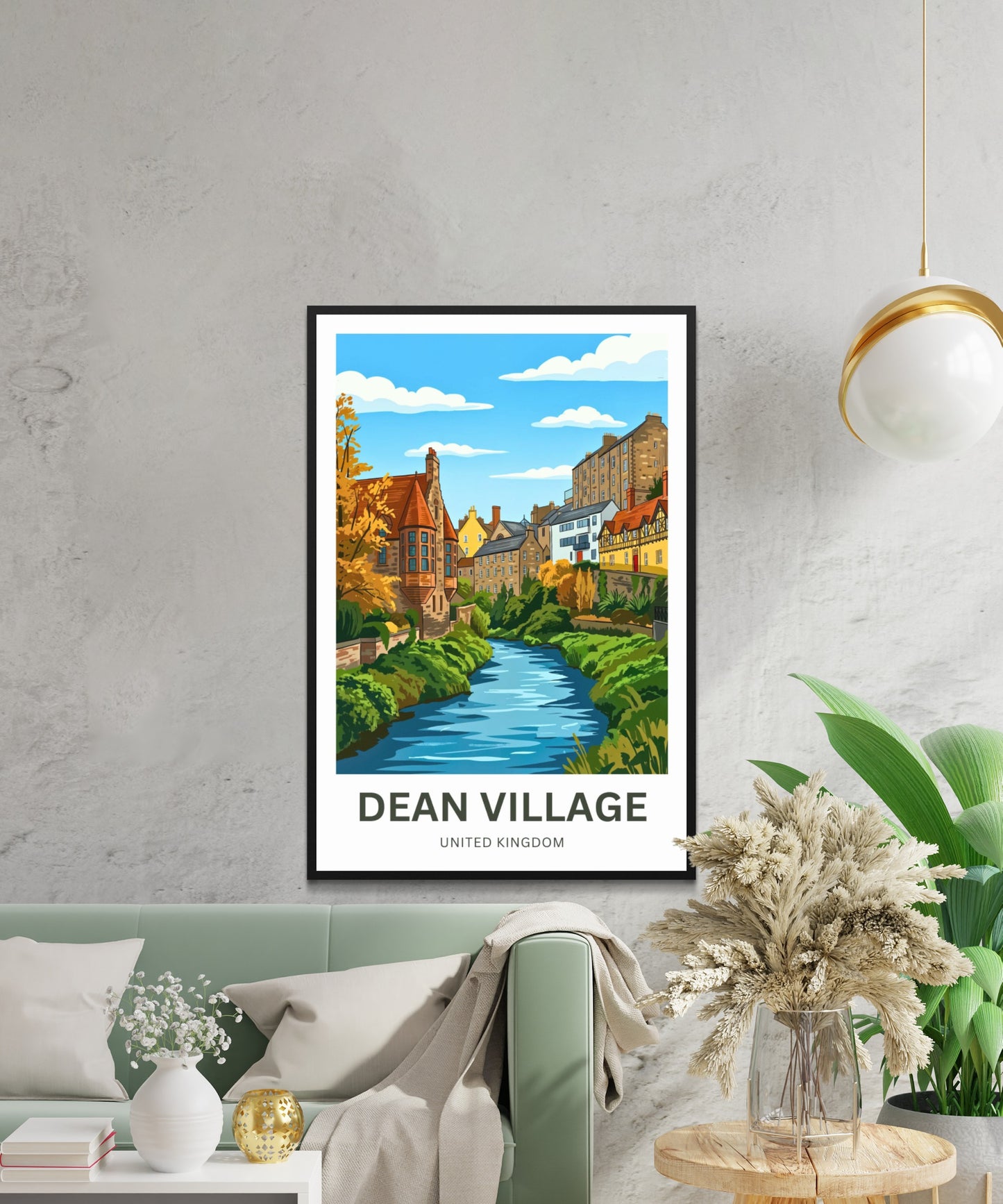 Dean Village Travel Poster - Village by the River