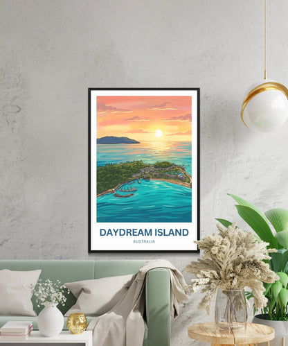 Daydream Island Travel Poster - Mesmerizing Sunset View