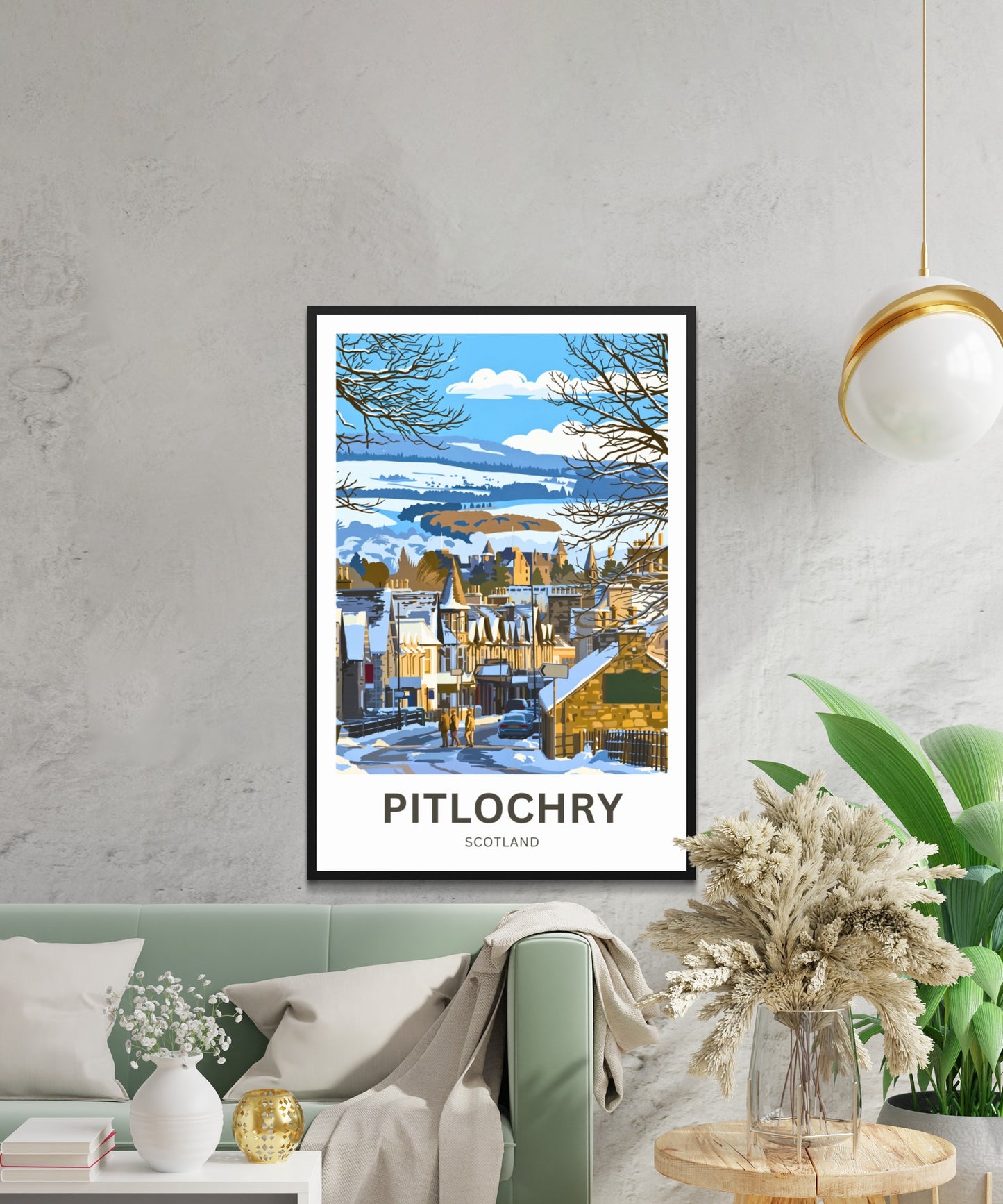 Pitlochry, Scotland Travel Poster - Heart of the Highlands
