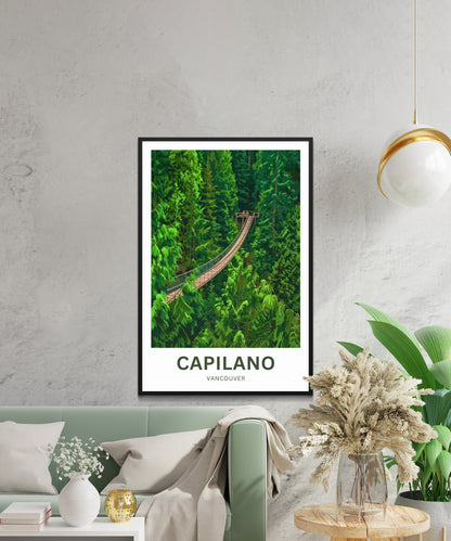Capilano Suspension Bridge  Travel Poster - Woodland wonder