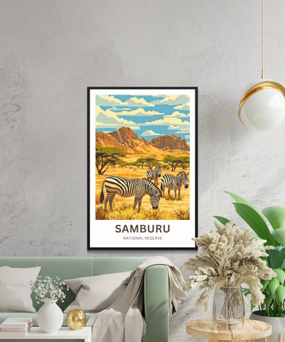 Samburu National Reserve Travel Poster - Kenya