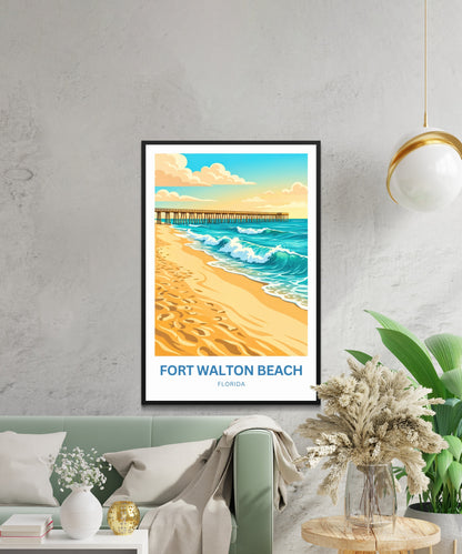 Fort Walton Beach Travel Poster - Sun Set Vibe
