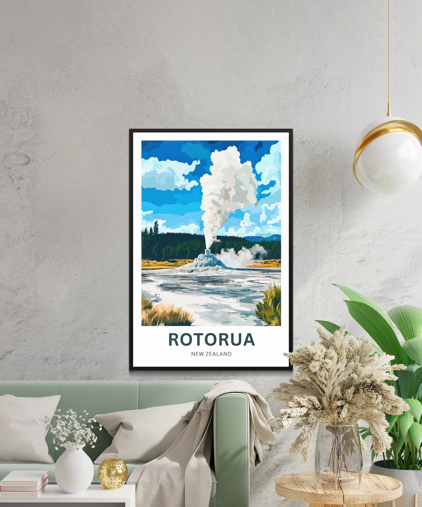 Rotorua Travel Poster - Land of Steam and Spirit