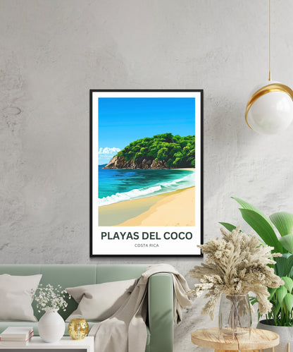 Playas del Coco Travel Poster  - Best Snorkeling, scuba diving, and fishing in Costa Rica