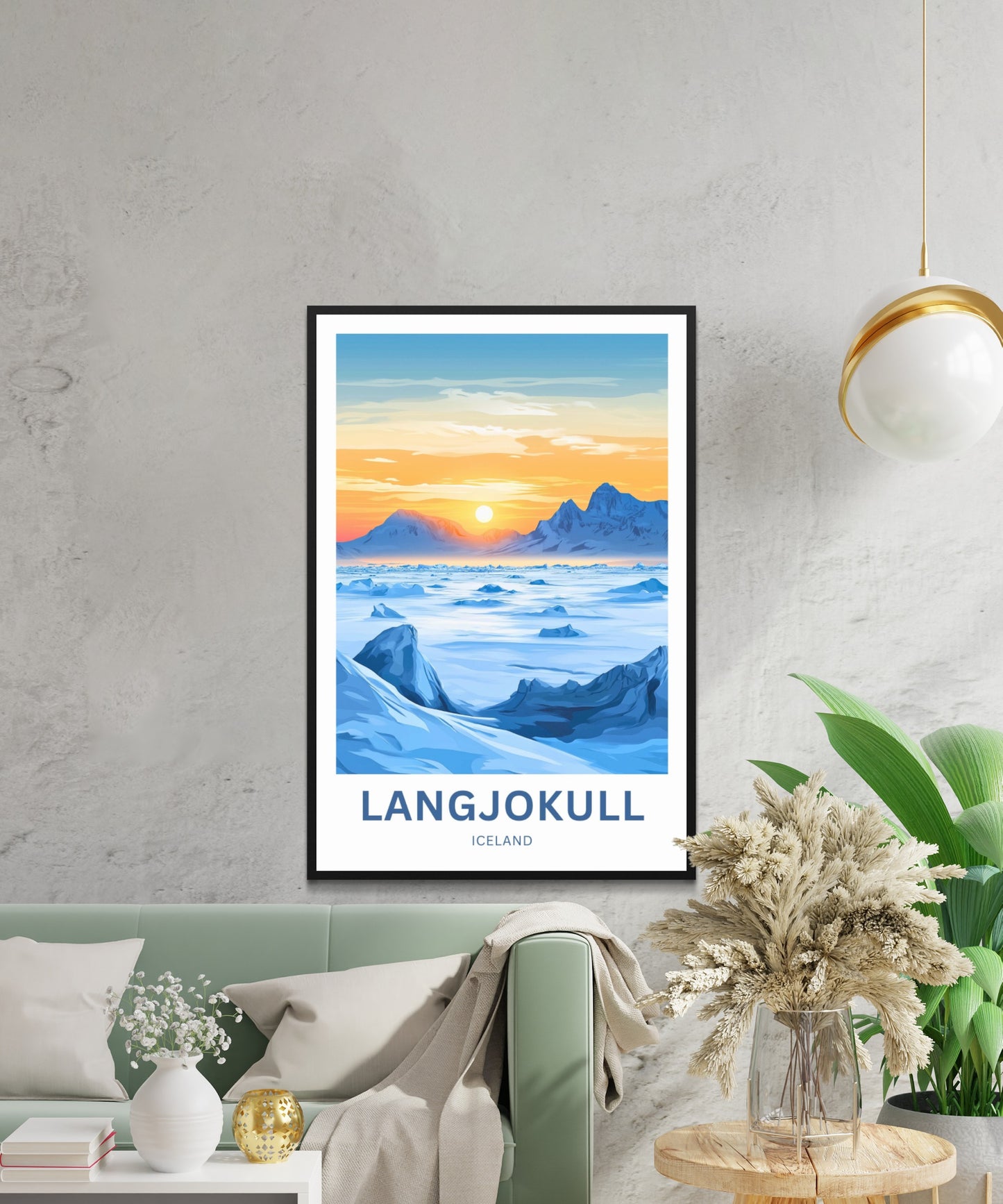 Langjökull Travel Poster - Glacier of Light