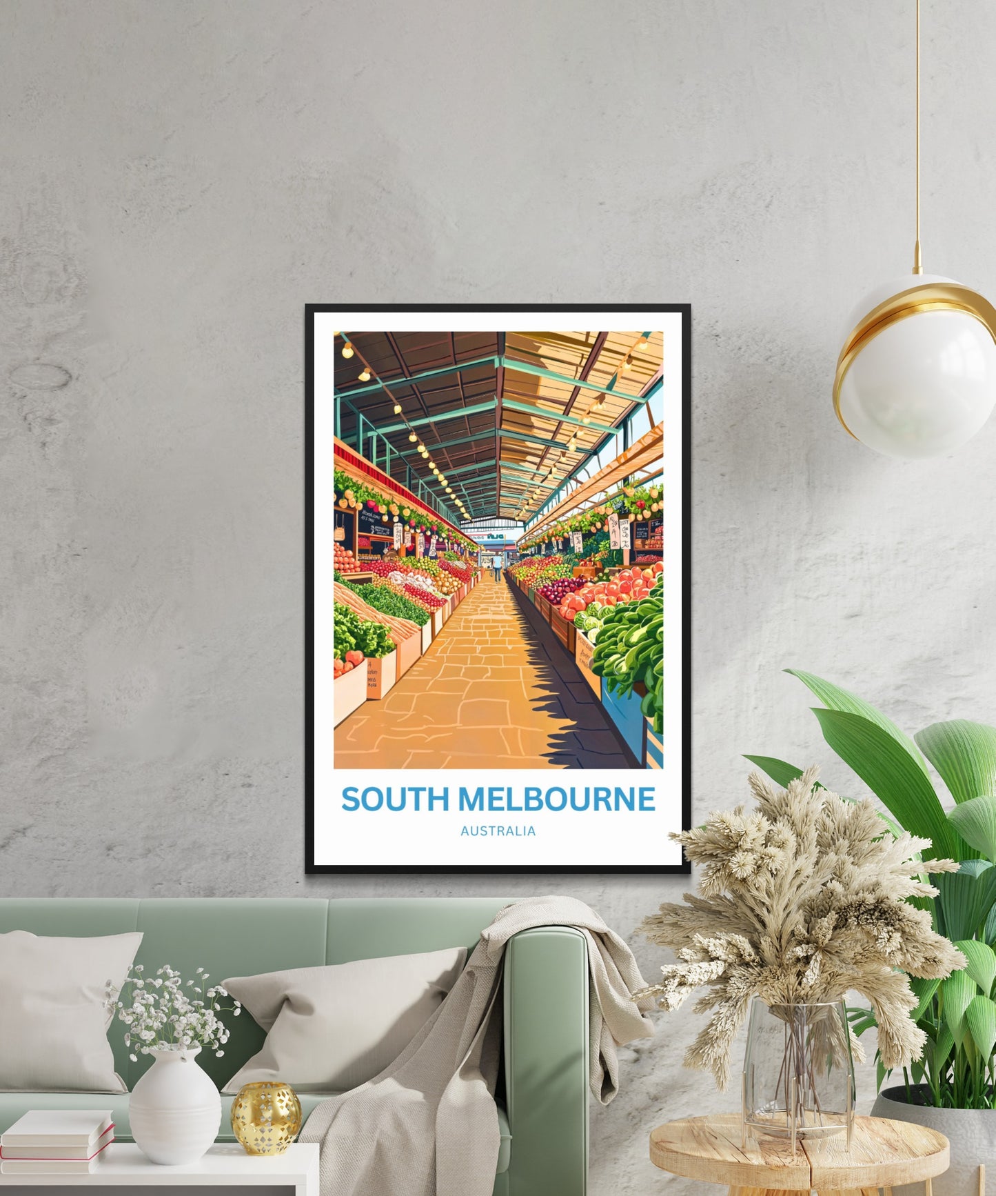 South Melbourne Market Travel Poster  - Explore Melbourne’s Fresh Side