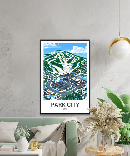 Park City Travel Poster -Park West Ski Resort