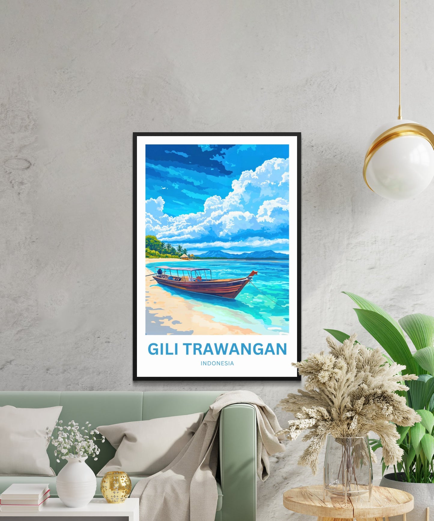 Gili Trawangan Travel Poster-  Paradise Island of Indonesia