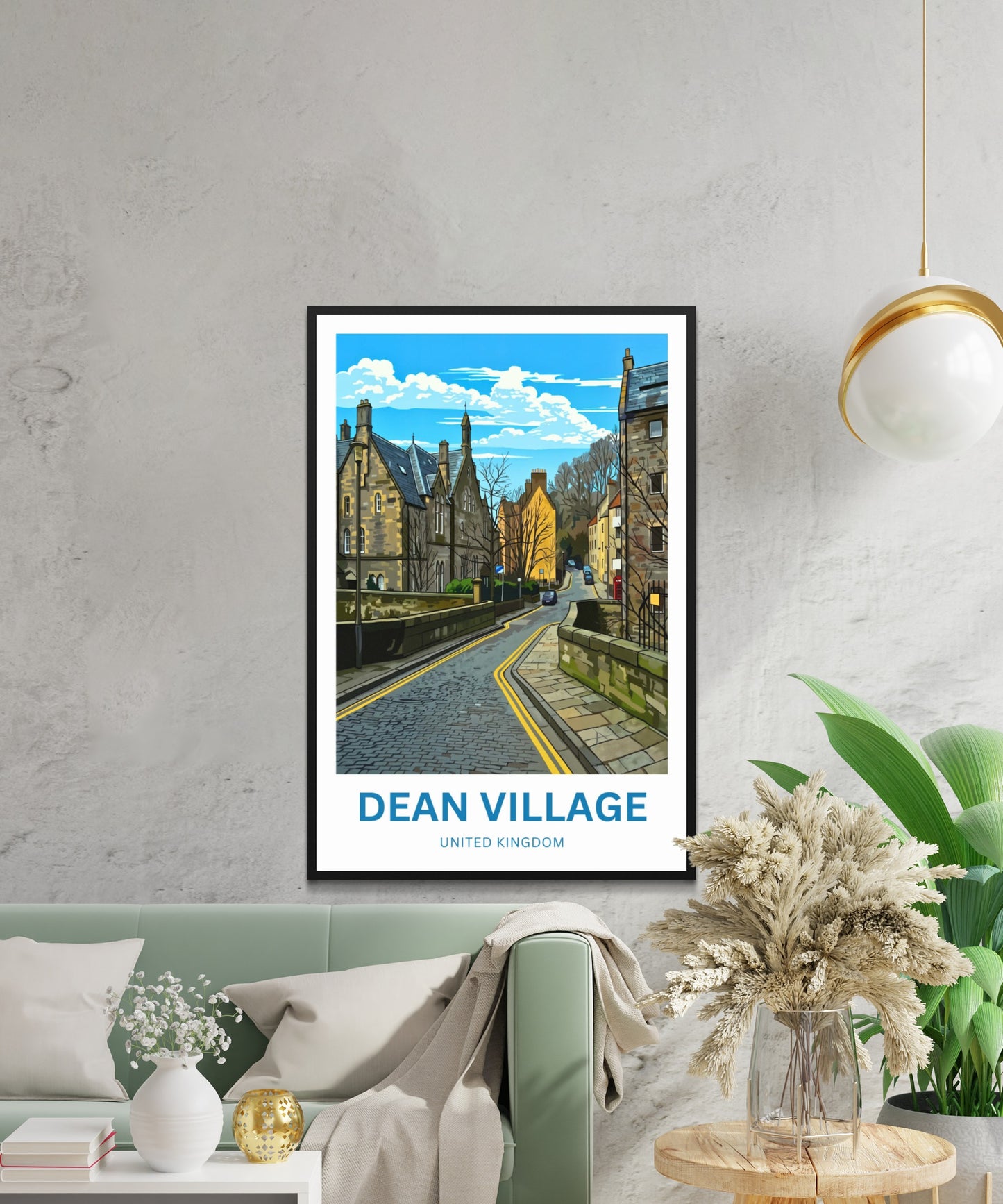 Dean Village Travel Poster - Village Street