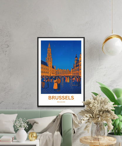 Brussels Travel Poster - Belgium