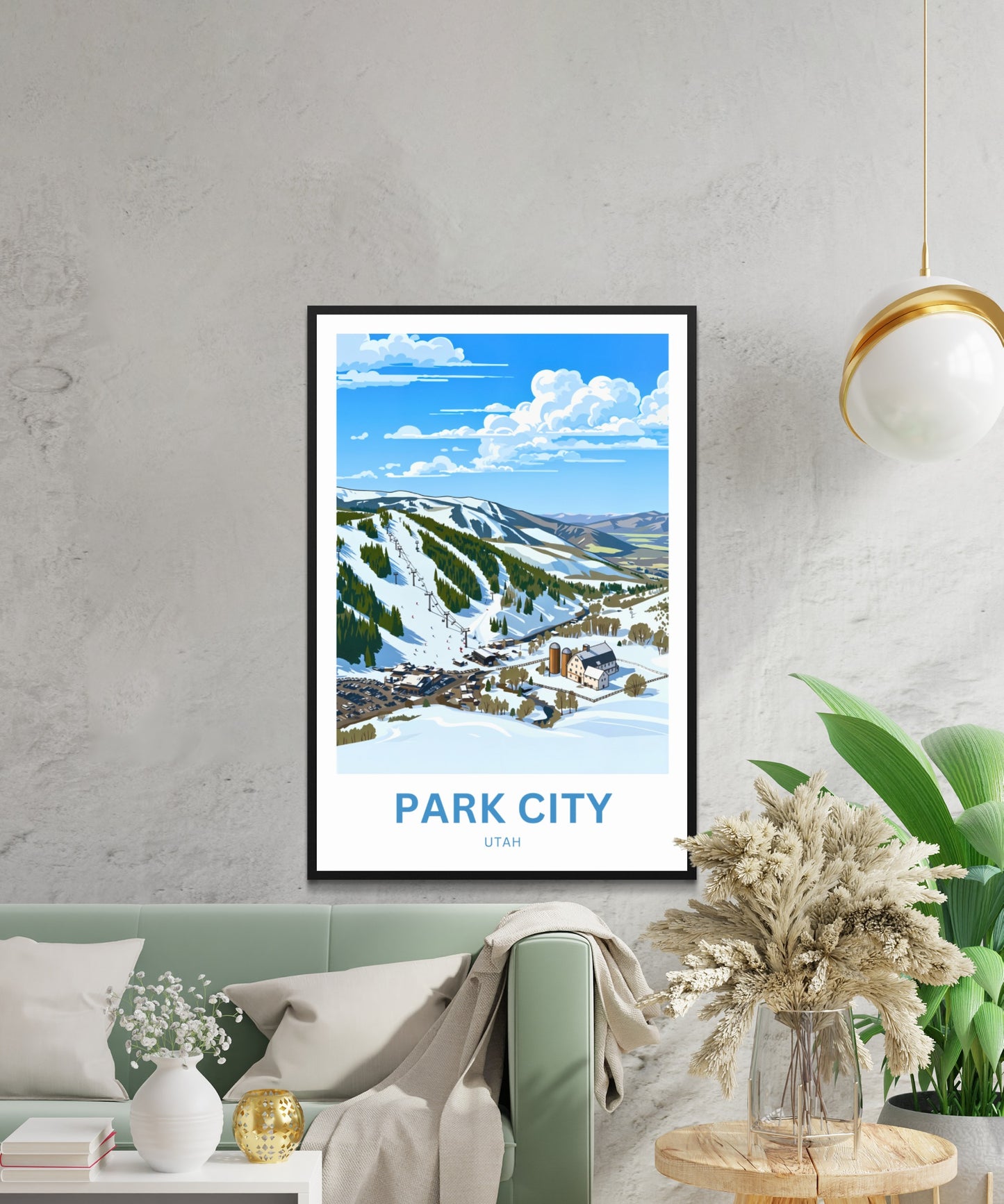 Park City Travel Poster - Ski Mountain View