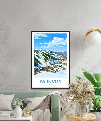 Park City Travel Poster - Ski Mountain View
