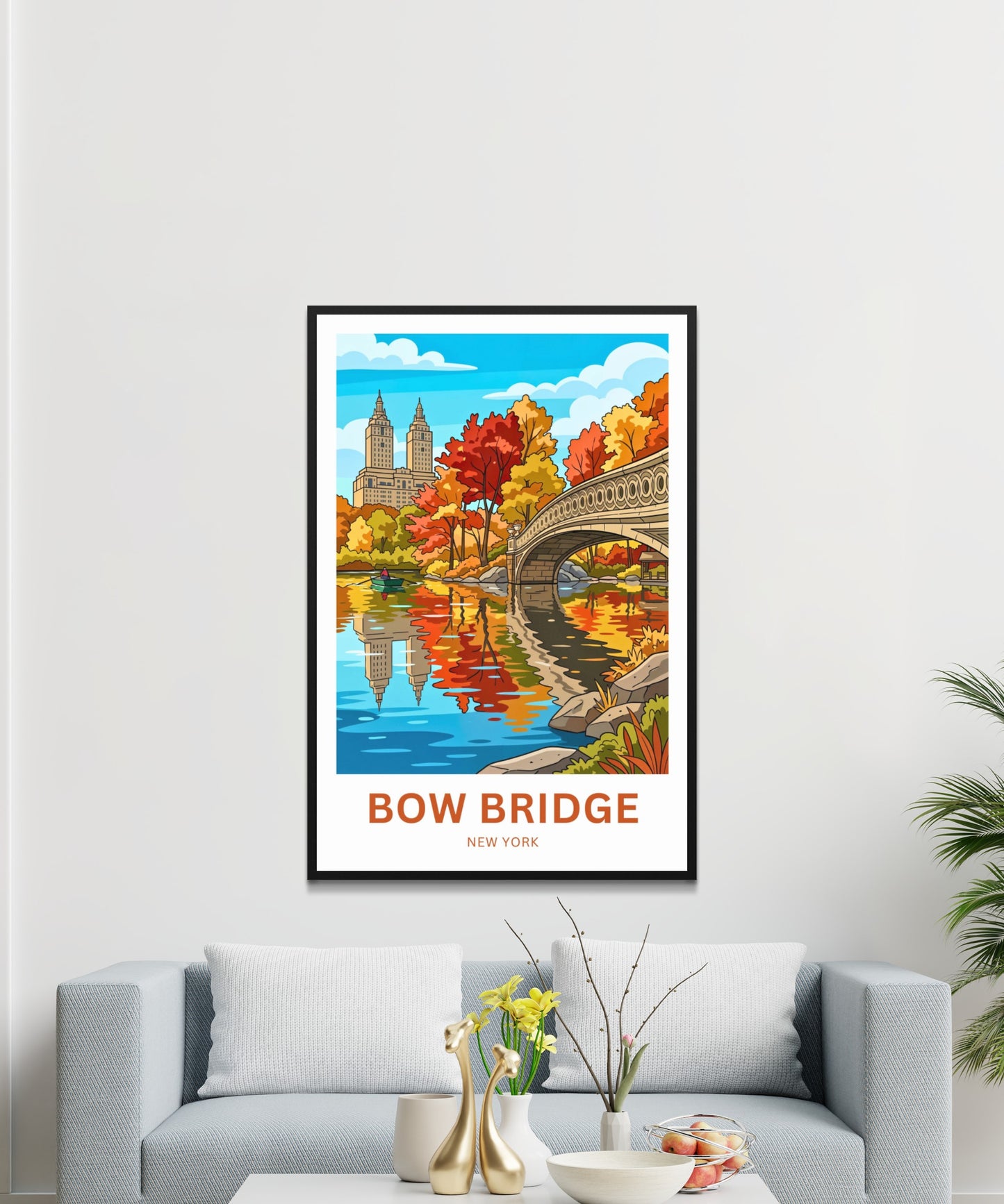 Bow Bridge  Travel Poster - Quiet Beauty in the City